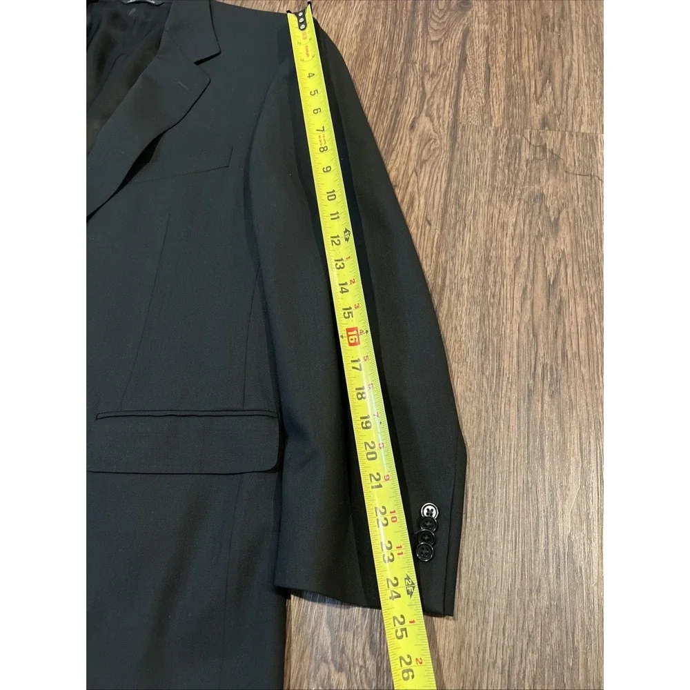 Canali Blazer Men Hopsack Wool Water Resistant Brown Label Color Black 48R